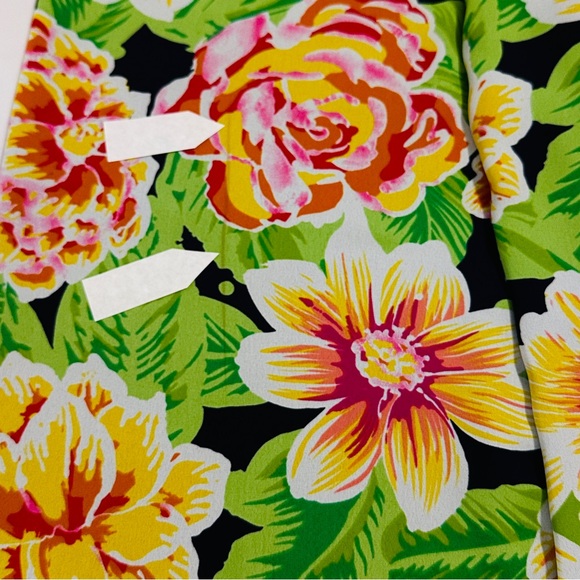 Bill Blass Evening Wide Leg Palazzo Pants & Scarf / Sash Floral Designer Sz M - Picture 15 of 16